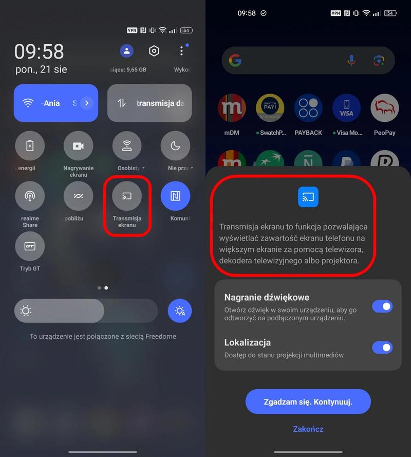 Klonowanie ekranu iPhone na telewizor